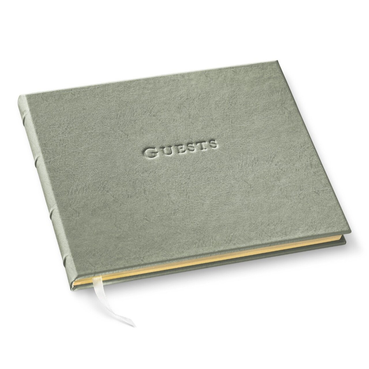 Gallery Leather Guest Book Special Events, add Photos, 192 Lined Pages, Bonded Leather, Hardcover, Gold-Gilded, Guestbook